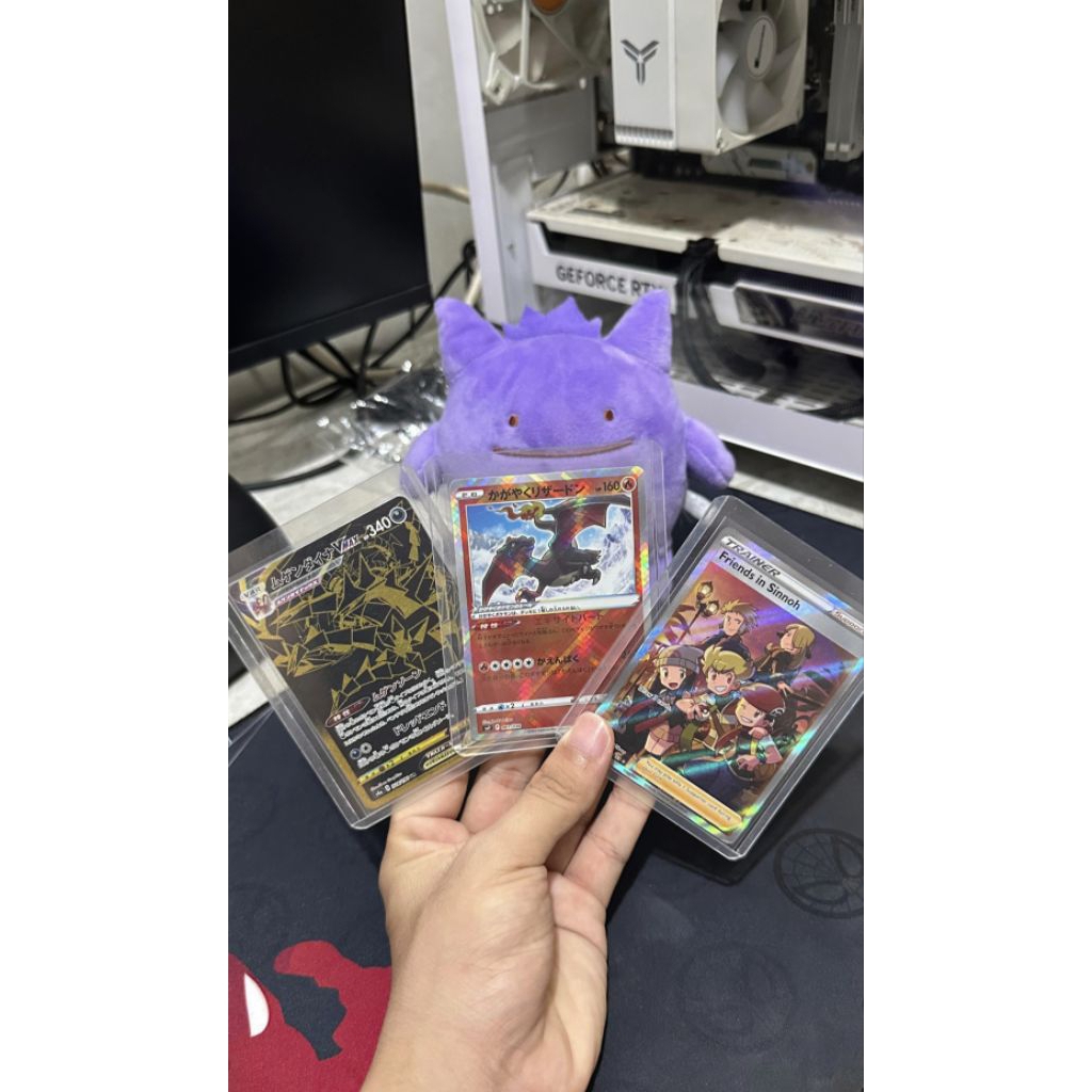 KARTU POKEMON ETERNATUS VMAX GOLD (UR) JP VR, RADIANT CHARIZARD (HOLO) JP VR, FRIENDS IN SINNOH (SR)