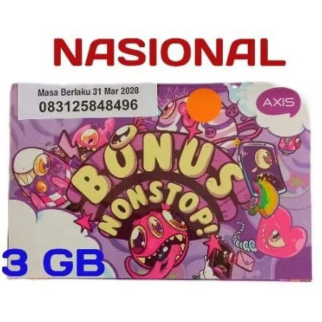 kartu paket Axis 3 gb