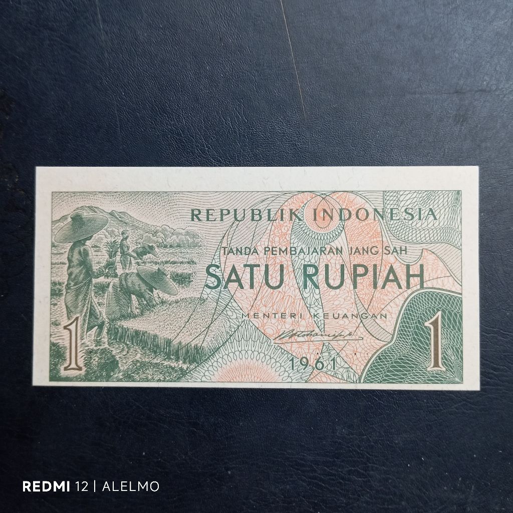 cetak geser uang kertas 1 rupiah sandang pangan baru gres asli