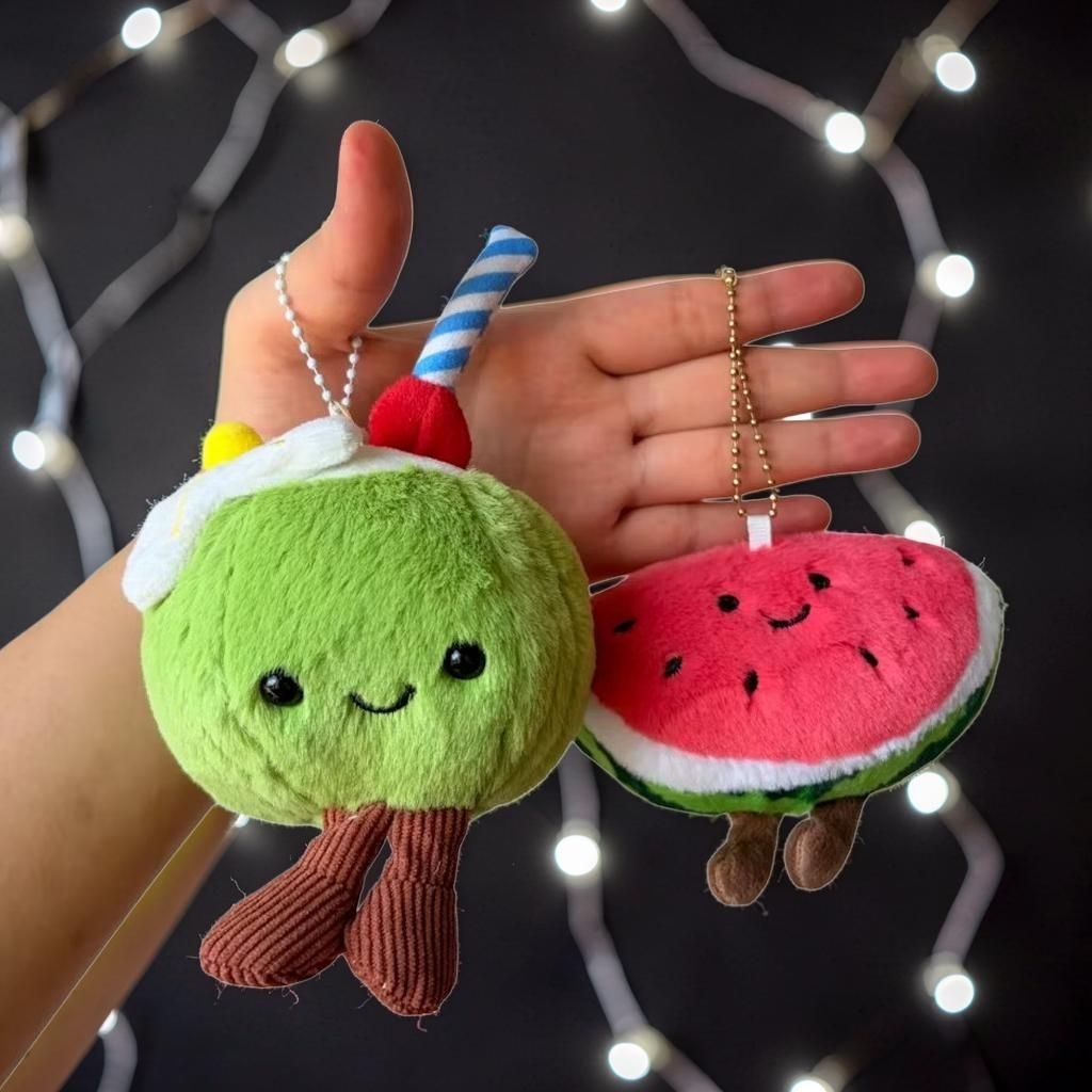 GANTUNGAN KUNCI KEYCHAIN SEMANGKA WATERMELON COCONUT KELAPA ALA JELLYCAT