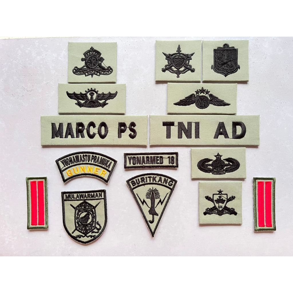 1 SET Atribut Papan Nama Bordir PDL TNI AD MIKA TIMBUL