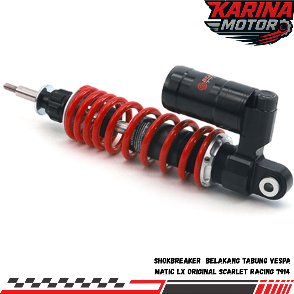 Shockbreaker Belakang Vespa Matic LX  Tabung Double Adjuster ORIGINAL SCARLET RACING 7914