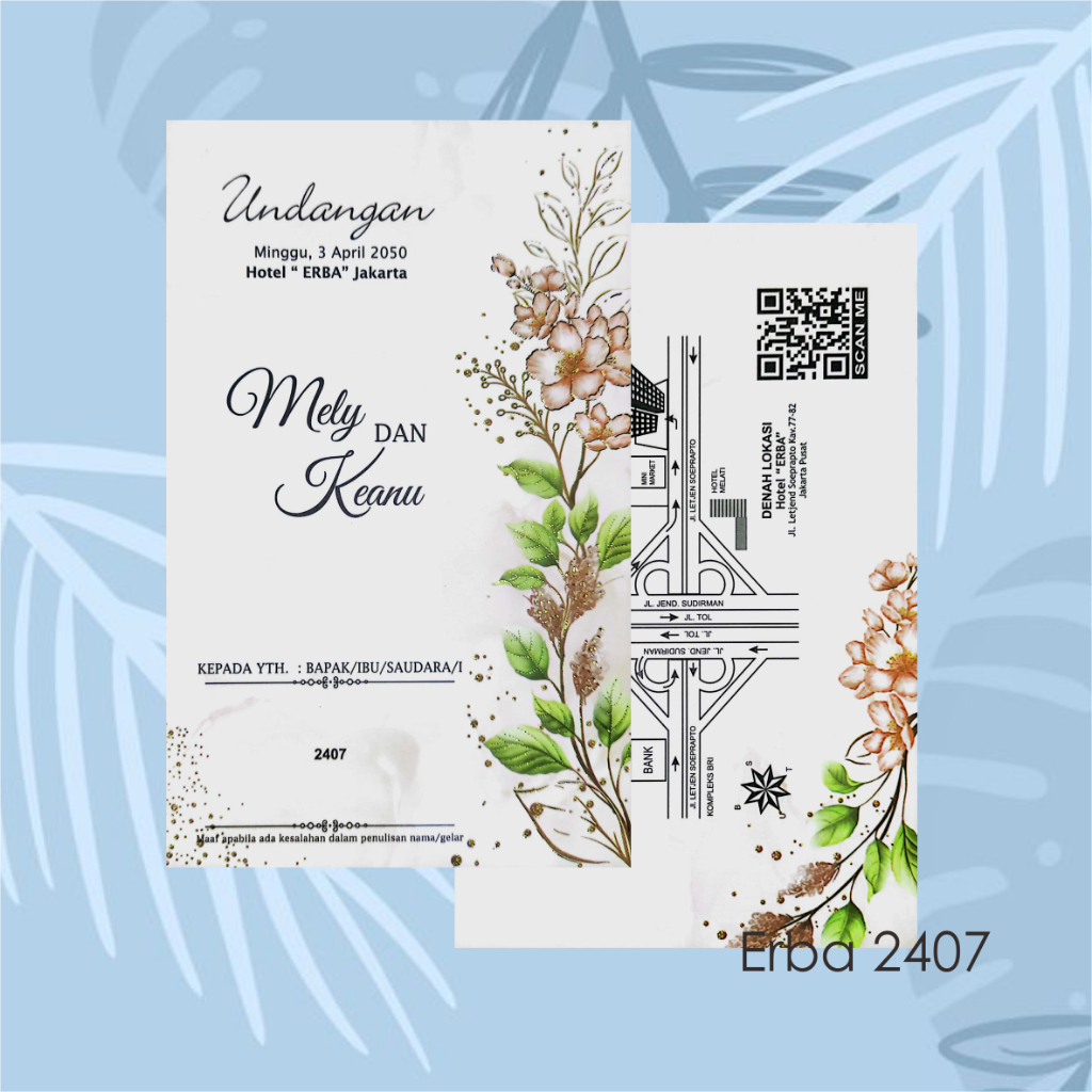 Undangan Pernikahan Mewah, elegan, kekinian kode ERBA 2407