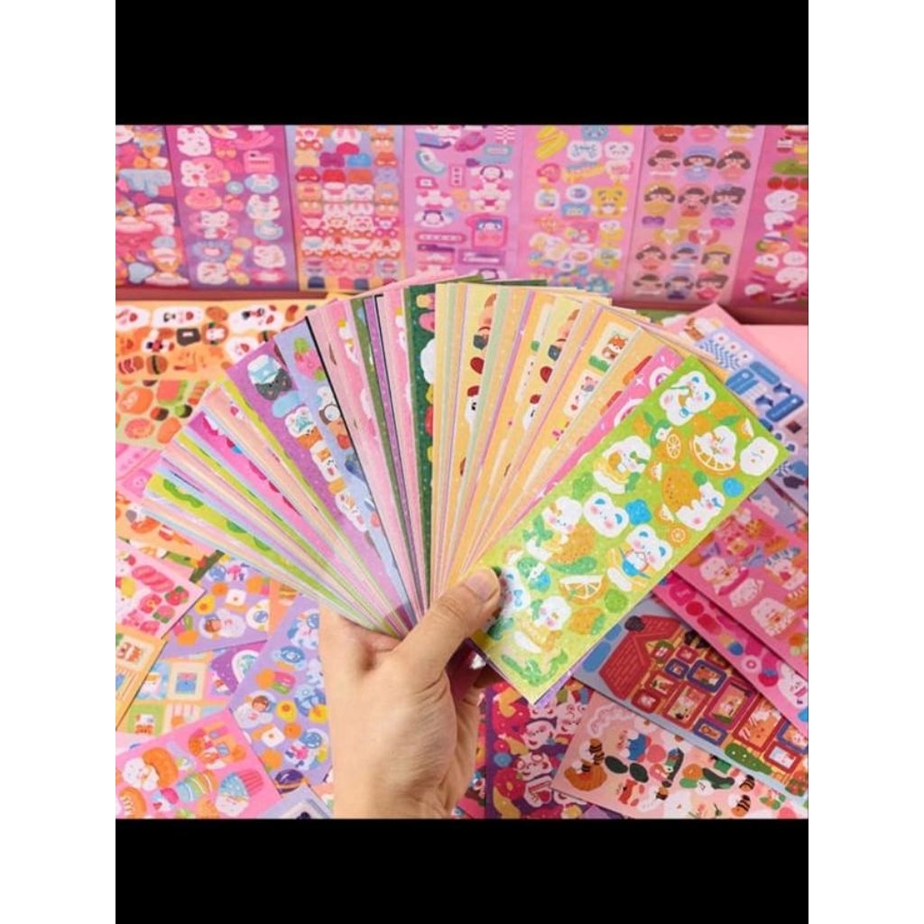 stiker unik isi 20lembar untuk hias buku catatan dan hp cover