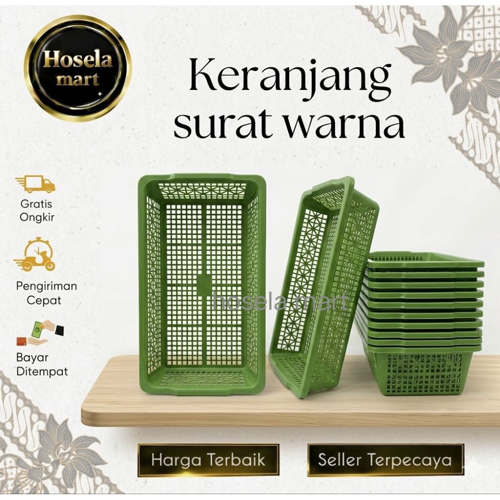 Tempat Surat / Tempat Roti / Keranjang Plastik / Keranjang Kecil / keranjang surat segi panjang