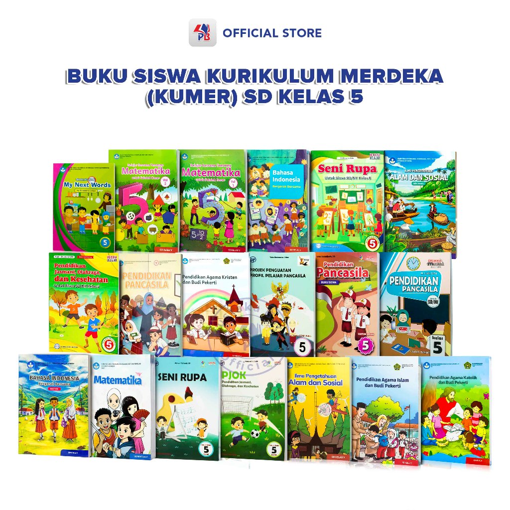 Buku Kurikulum Merdeka SD Kelas V / 5 / Pendidikan Agama / Next Words 5 / Bahasa Indonesia / IPA IPS