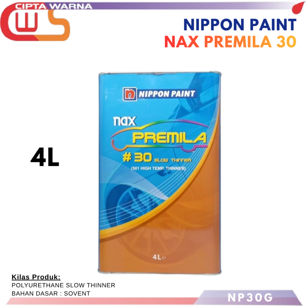 Nippon Paint Nax Premila 30 PU Slow Thinner Pengencer cat mobil 4L - A9 CWS
