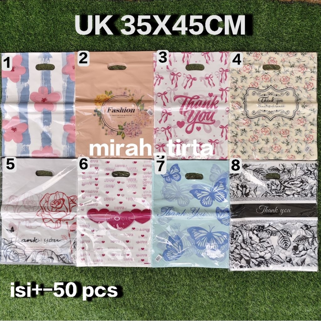 TERMURAH Kantong plong motif besar 35x45 .kantong kresek online .Kantung plastik plong pond olshop