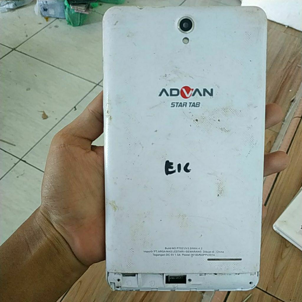 backdoor bekas tablet Advan E1C dapat sesuai gambar