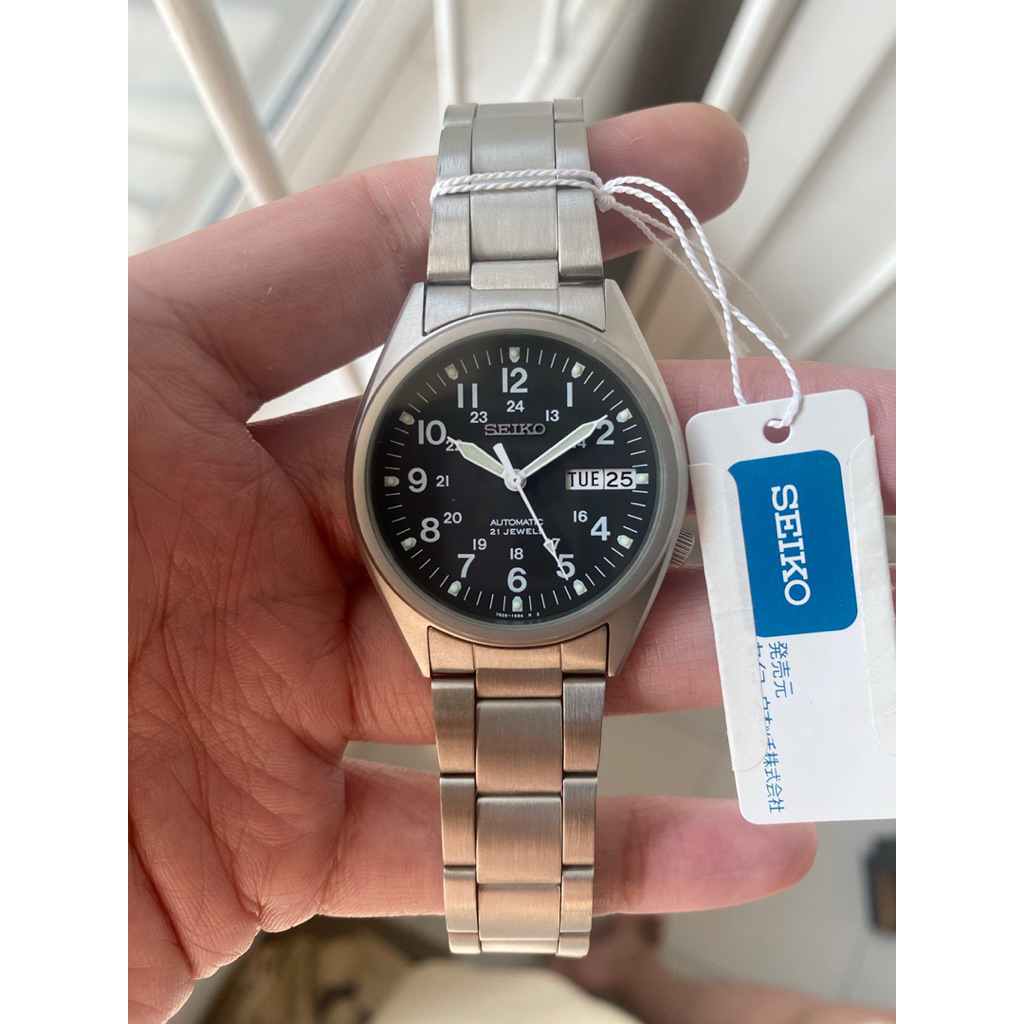 NOS Ex Display Seiko Military SNX427 automatic movement 21 jewels Ref 7S26-3060 alternatif hamilton 