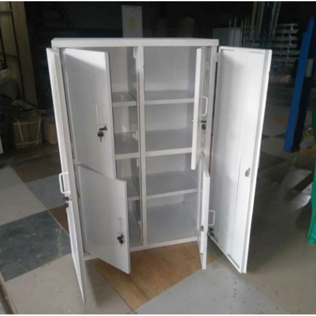 Lemari narkotika 6 pintu besi kokoh - lemari besi klinik apotek 120×90×50 cm