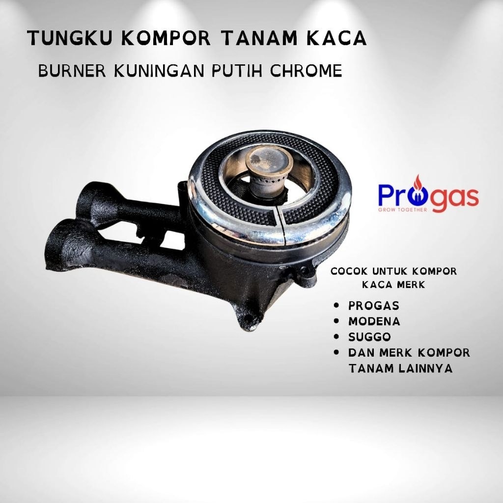TUNGKU CEROBONG KOMPOR TANAM KACA / TUNGKU COR TANAM SANKEN PROGAS / KOMPOR GAS 2 TUNGKU