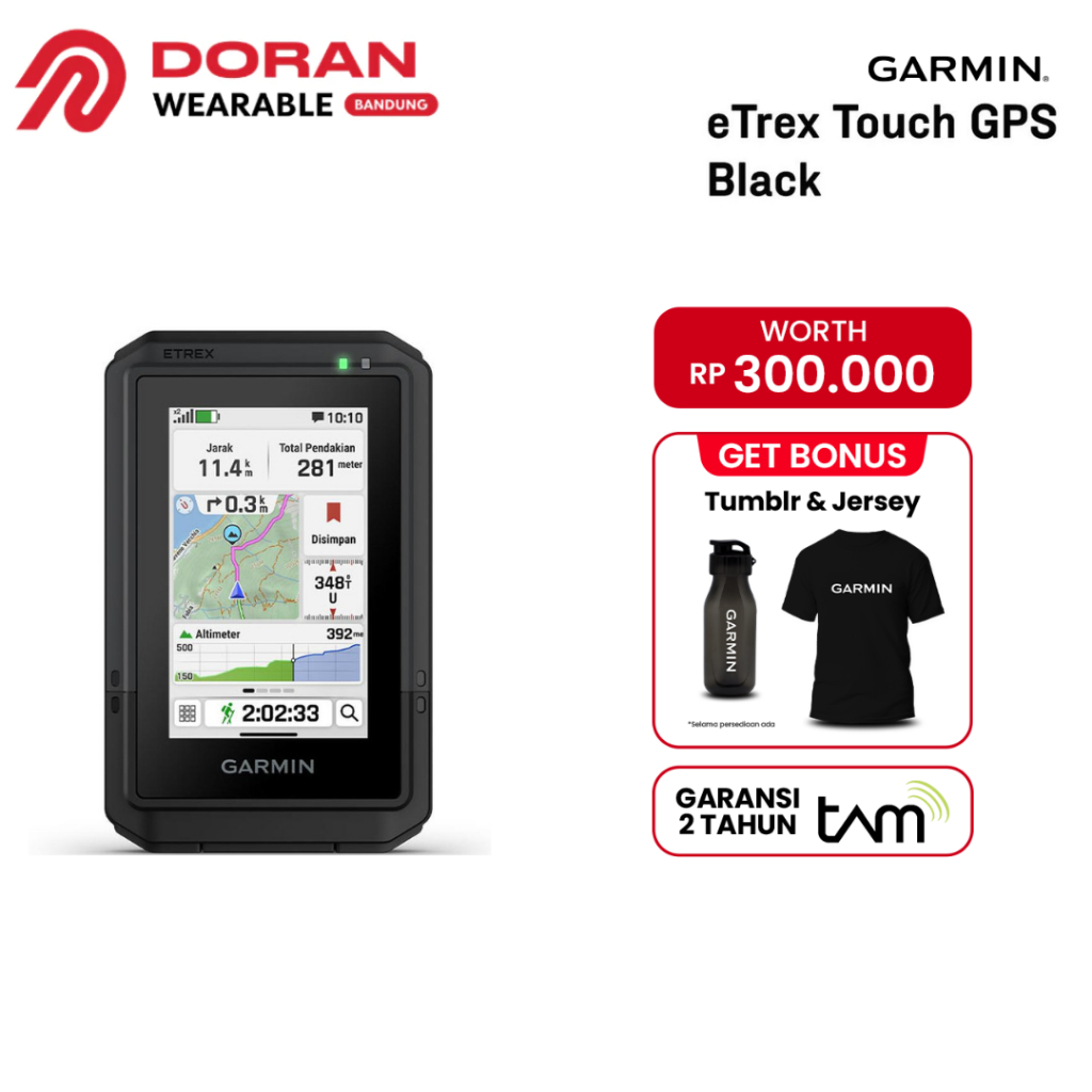 Garmin GPS eTrex Touch Handheld GPS Outdoor Navigator Hiking Trekking - Garansi Resmi