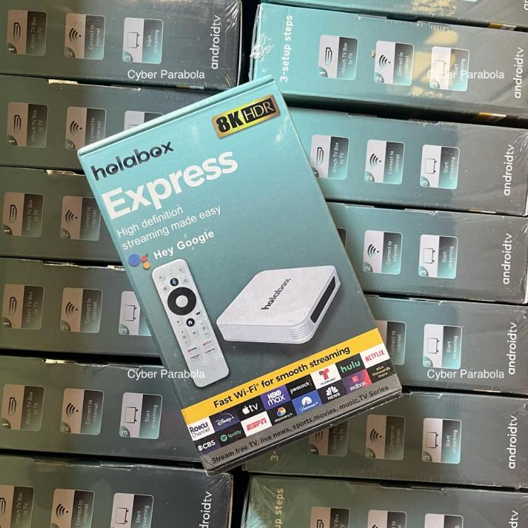 Holabox Express Android TV Box 8K HDR | Smart TV Box WiFi Cepat | Google Assistant | Streaming Netfl