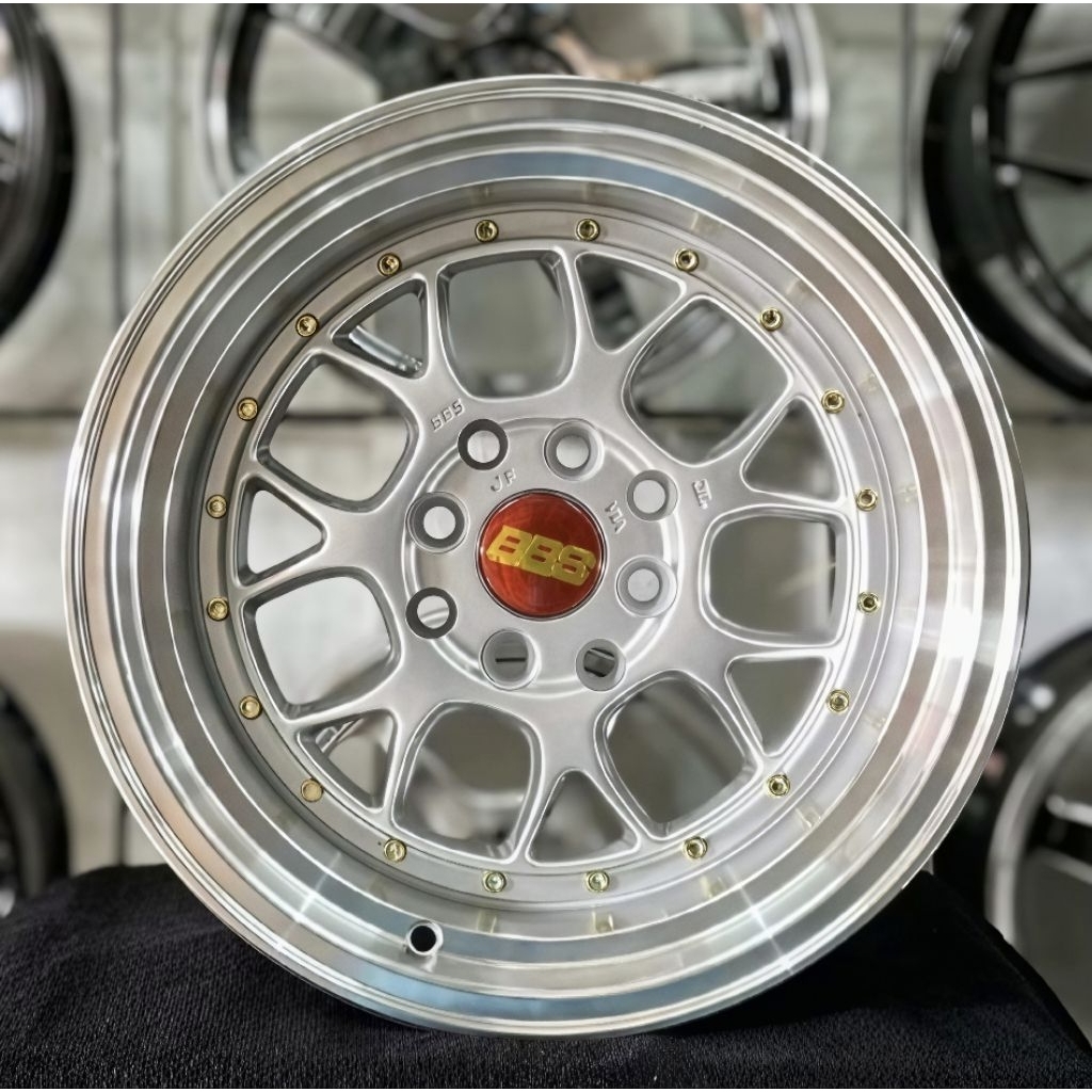 Velg BBS Silver Ring 15 PCD 4x100 & 4x114,3 ET30/40 – Deep Dish Mesh Style untuk Brio, Jazz, Avanza,