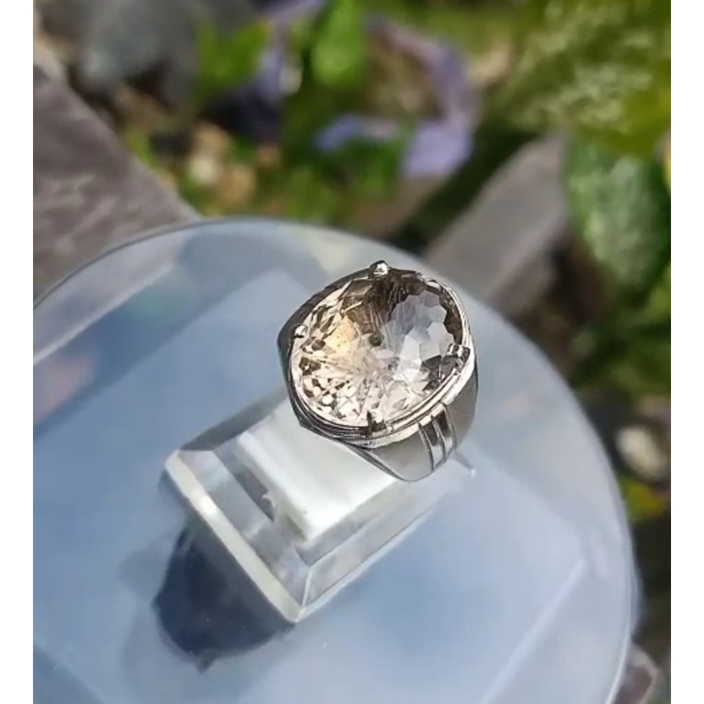 cincin pria batu kecubung teh Kalimantan