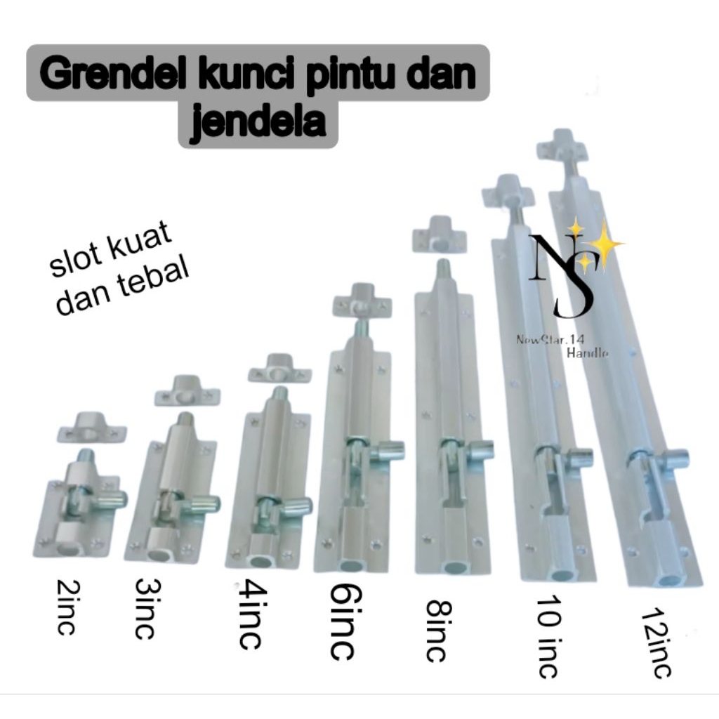 Grendel slot pintu tebal KUNCI tanam/ kunci jendela Grendel aluminium yang tebal dan awet/pengunci p
