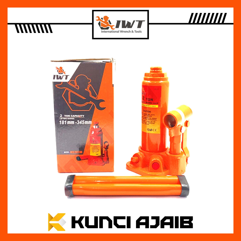 IWT Dongkrak Botol 2 Ton - Hydraulic Jack Hidrolik Mobil