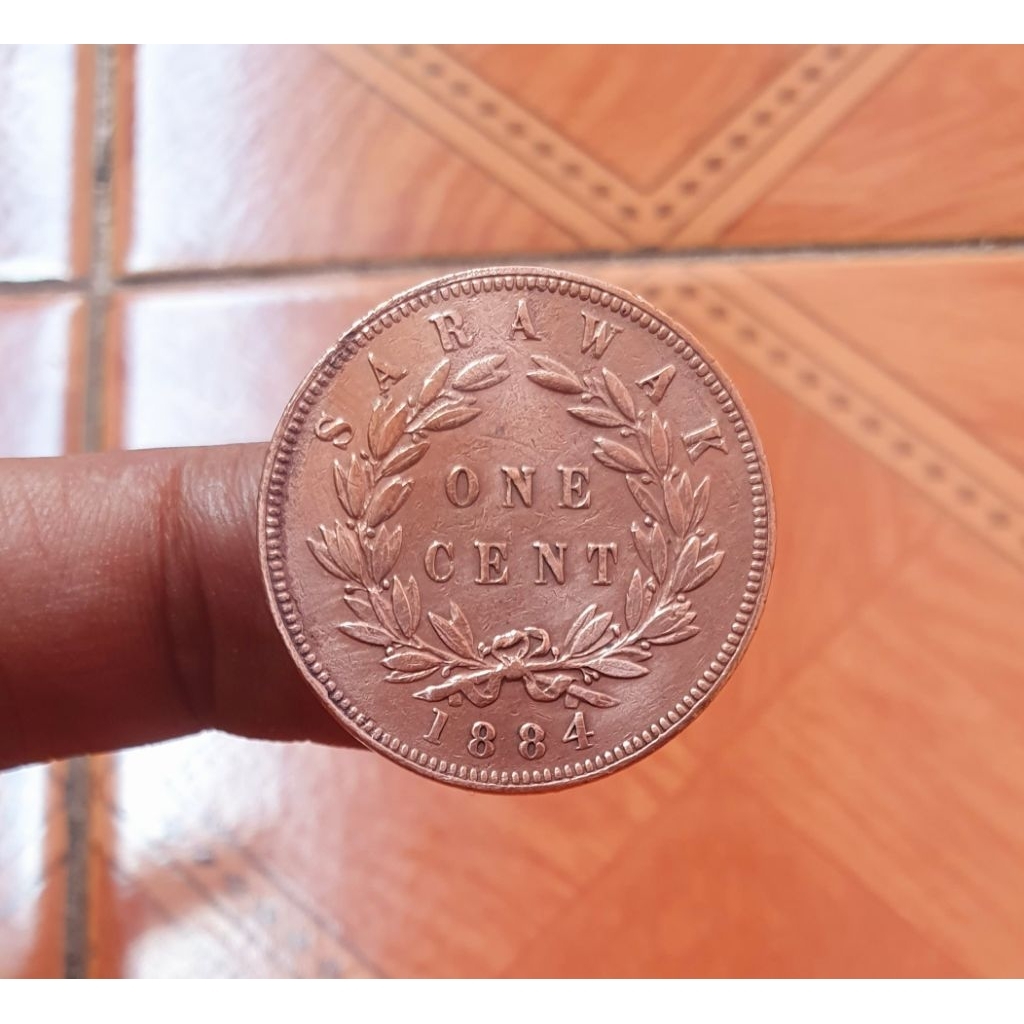 koin 1 cent 1884 rajah c.brooke sarawak