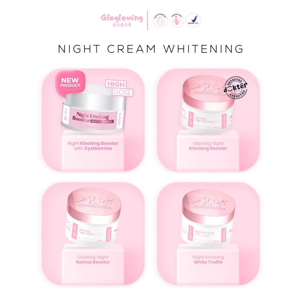 GLOGLOWING Night Cream Whitening - Kinclong Booster / Retinol Booster / Kinclong White Truffle / Kin