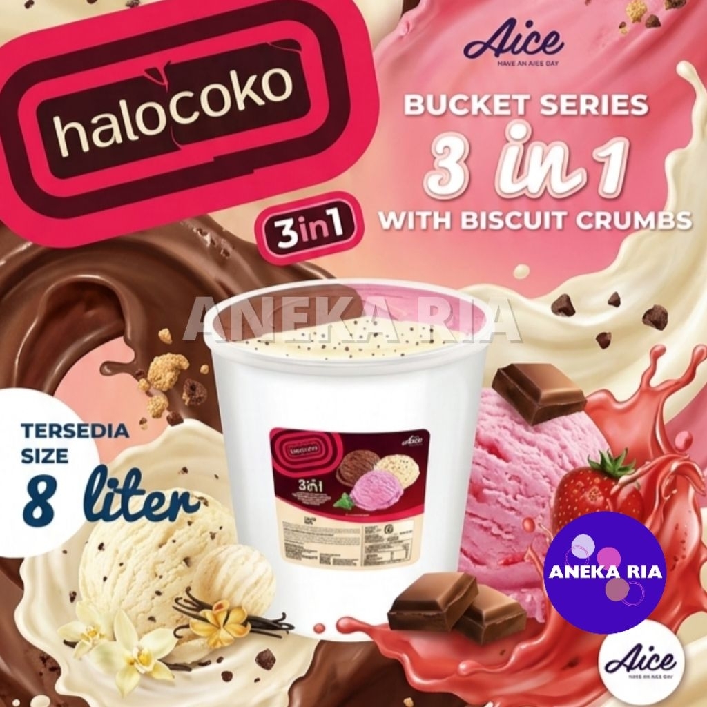AICE Halocoko Es Krim 3in1 Kemasan 8 Liter