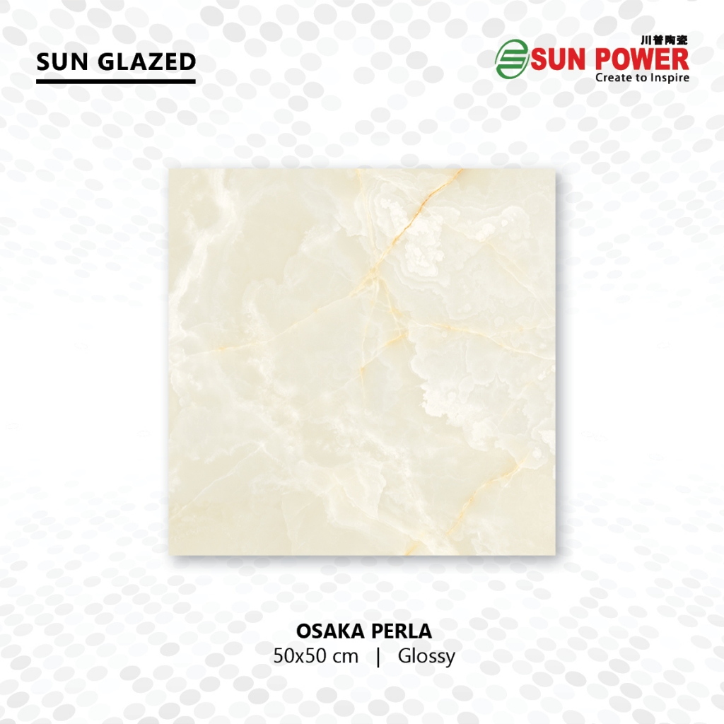 SUN POWER Osaka Perla 50x50 Glossy – Keramik Tiles (Sun Glazed Tiles) Lantai & Dinding Sun Power Cer