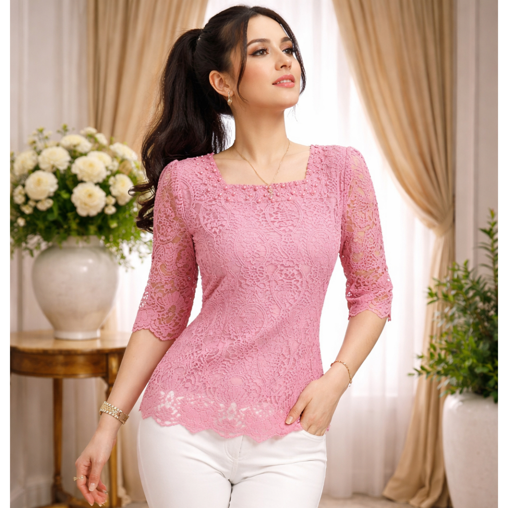 ogeklana_Kebaya Brokat Premium Model CANTIKA Terbaru Kebaya Brokat Formal Atasan Kebaya