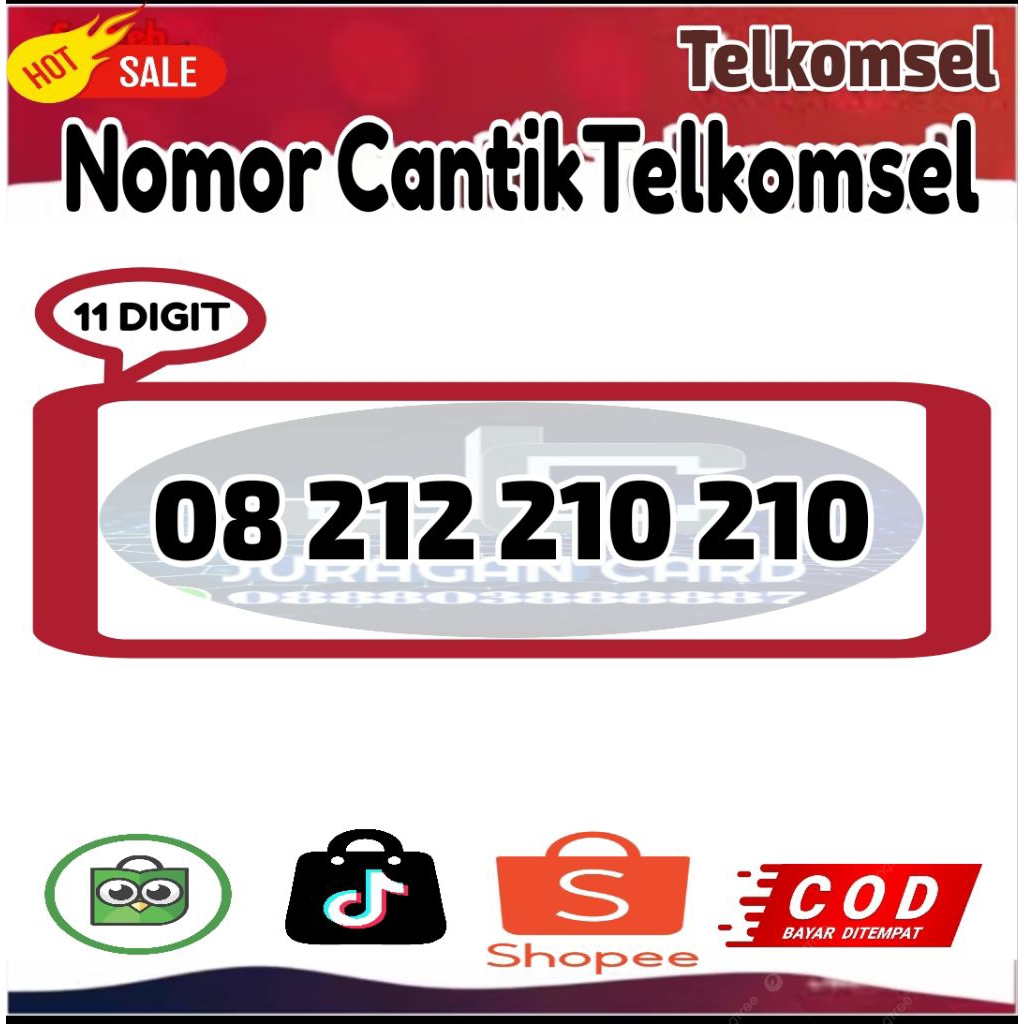 Nomor cantik telkomsel simpati 11 digit seri tripe abc 212 210 210 simpel 4varian bonus kuota 3gb pr