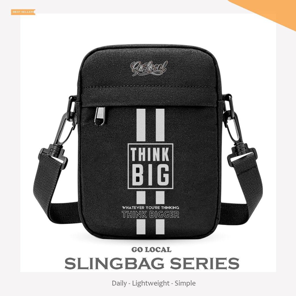 Tas Selempang Pria Peges Polos - Desain Kasual, Bahan Cordura D300, Jahitan Rapi