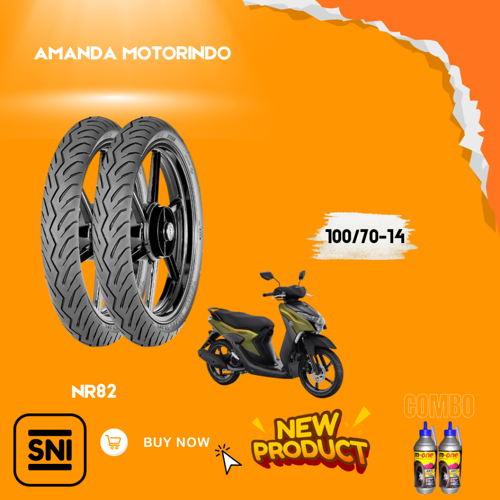 [READY STOCK]  IRC 100/70-14 NR82 Ban Motor TUBELESS MIO X RIDE 125, FINO 125, SOUL GT, GEAR 125, MI