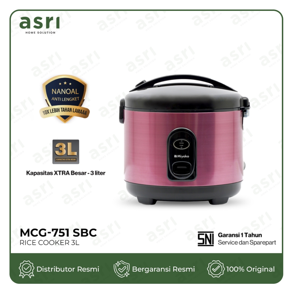 Miyako Rice Cooker MCG-751 SBC Kapasitas 3 Liter