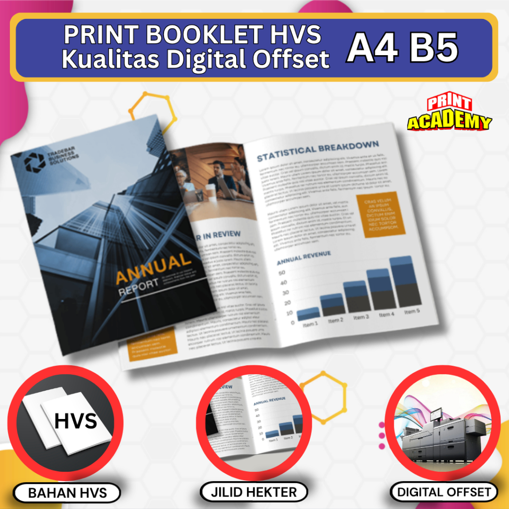 CETAK BOOKLET / PRINT BOOKLET FULL COLOR HVS KUALITAS DIGITAL OFFSET A4 B5 STAPLES TENGAH