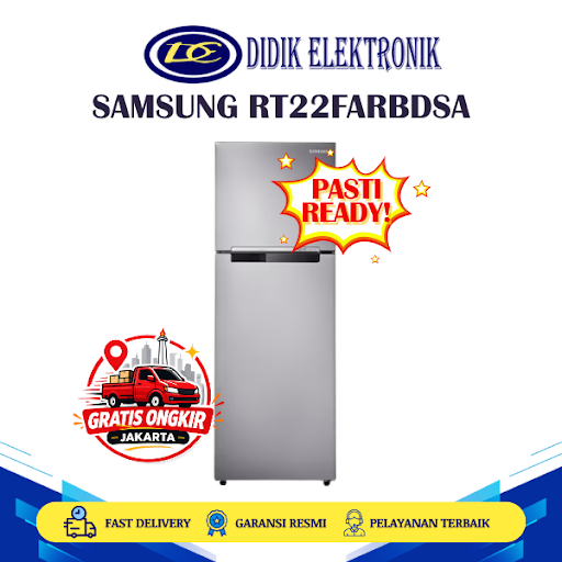 (Khus Luar Kota ) Samsung RT22FARBDSA Kulkas 2 Pintu 236 Liter Digital Inverter Cool Pack
