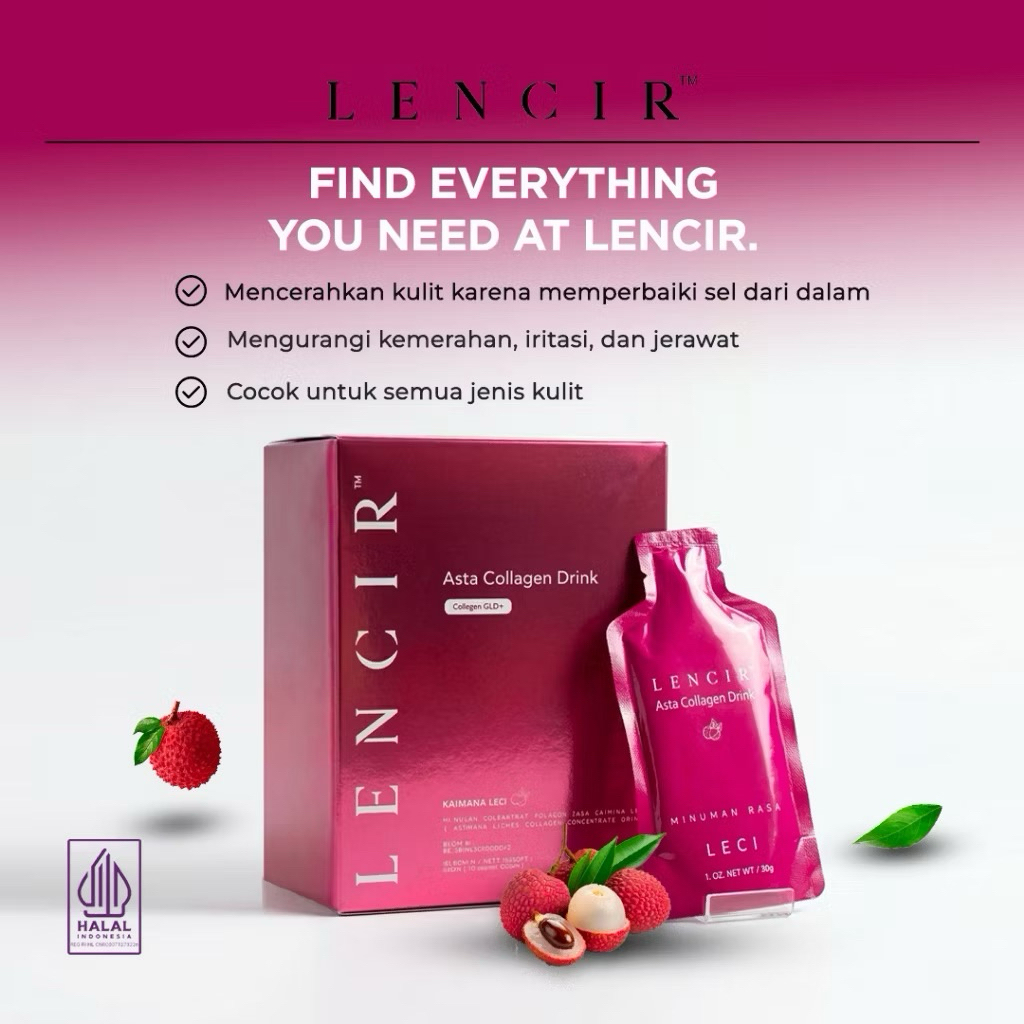 Lencir Asta Collagen Drink Detox Minuman Rasa Leci
