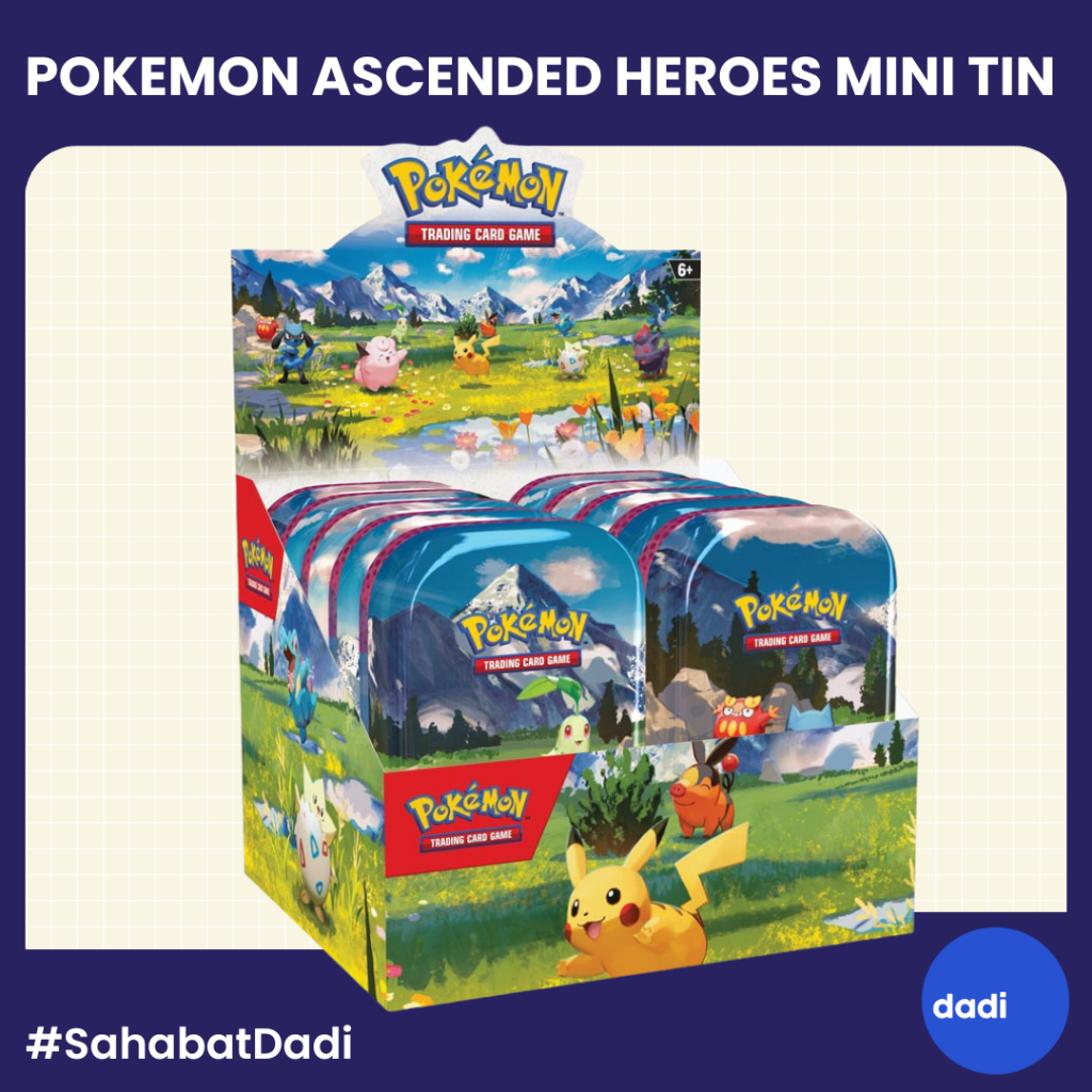 Dadi - TCG Pokemon Ascended Heroes Mini Tin (ME2.5) - Mainan Kertu/Kartu Koleksi