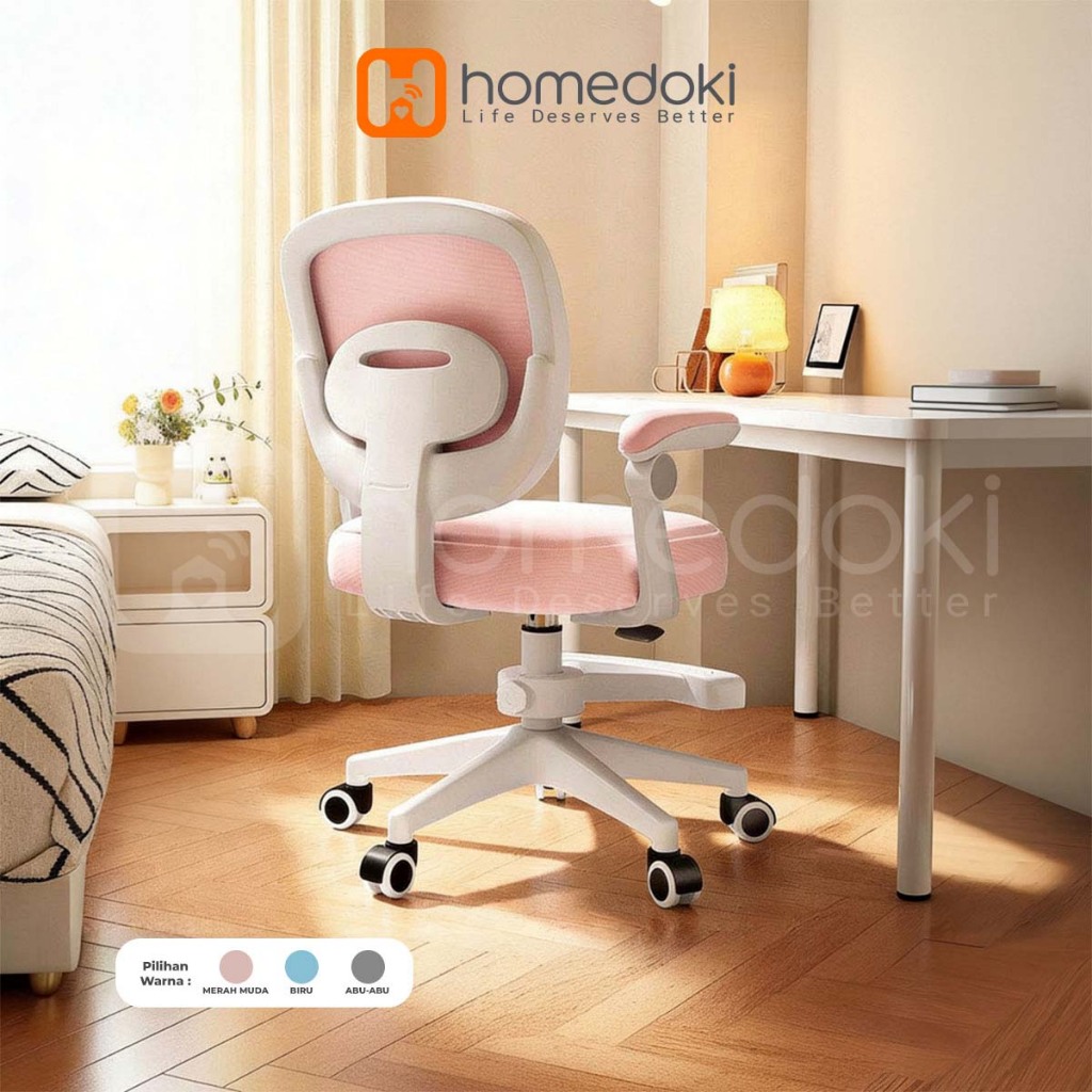 Homedoki Kursi Belajar Anak/ Kursi Belajar Hidrolik /Kursi Kantor/  Tempat Duduk Dengan Roda Kids St