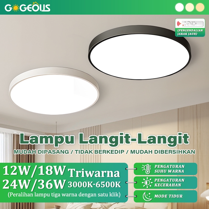 COD Lampu Plafon Minimalis Modern Lorong Dekorasi Bulat Pvc 12/18/24/36 Watt 3 Warna Kecerahan Yang 