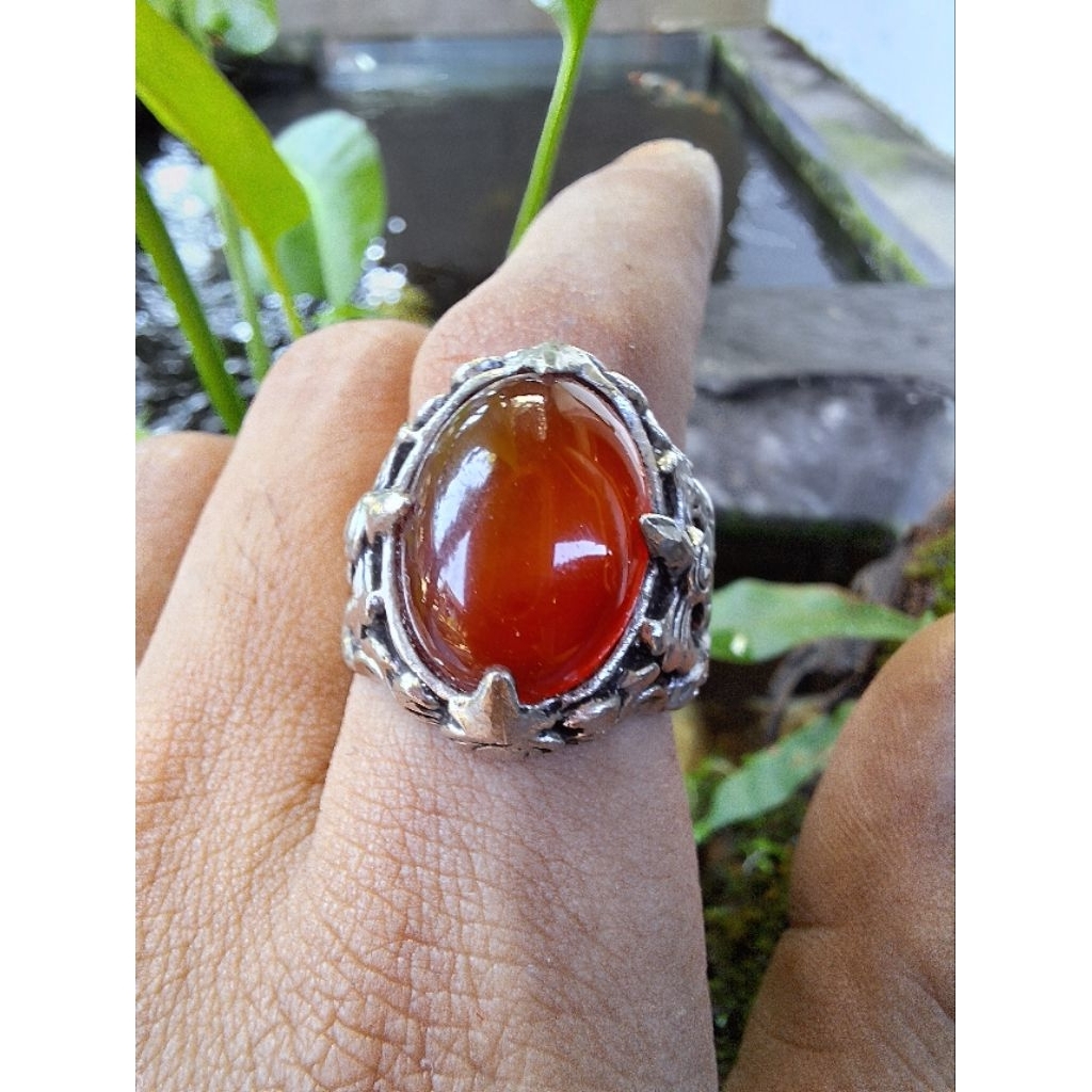 Cincin batu akik pria sulaiman model chalcedony natural asli keren elegan