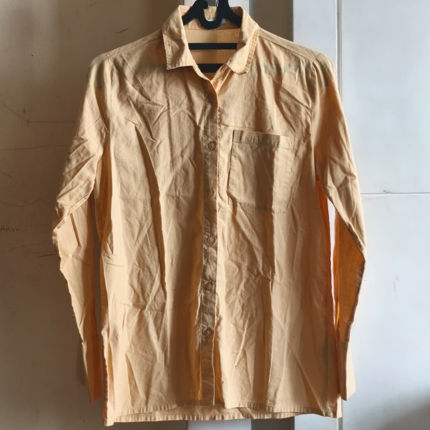 I Love Colorbox Kemeja Wanita Warna Kuning Motif Polos (Preloved/Second/Bekas)