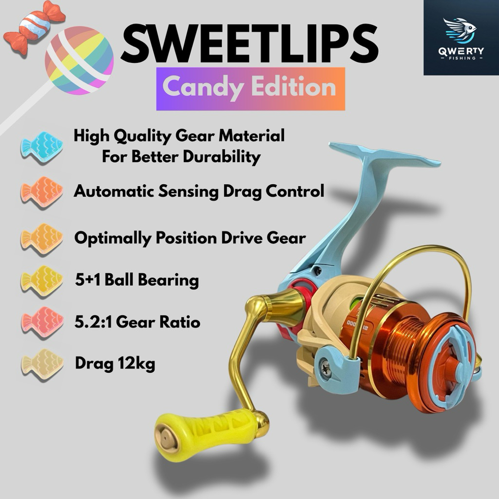 Reel pancing Captain Sweetlips Power handle 5+1 Ball bearing Drag 12kg