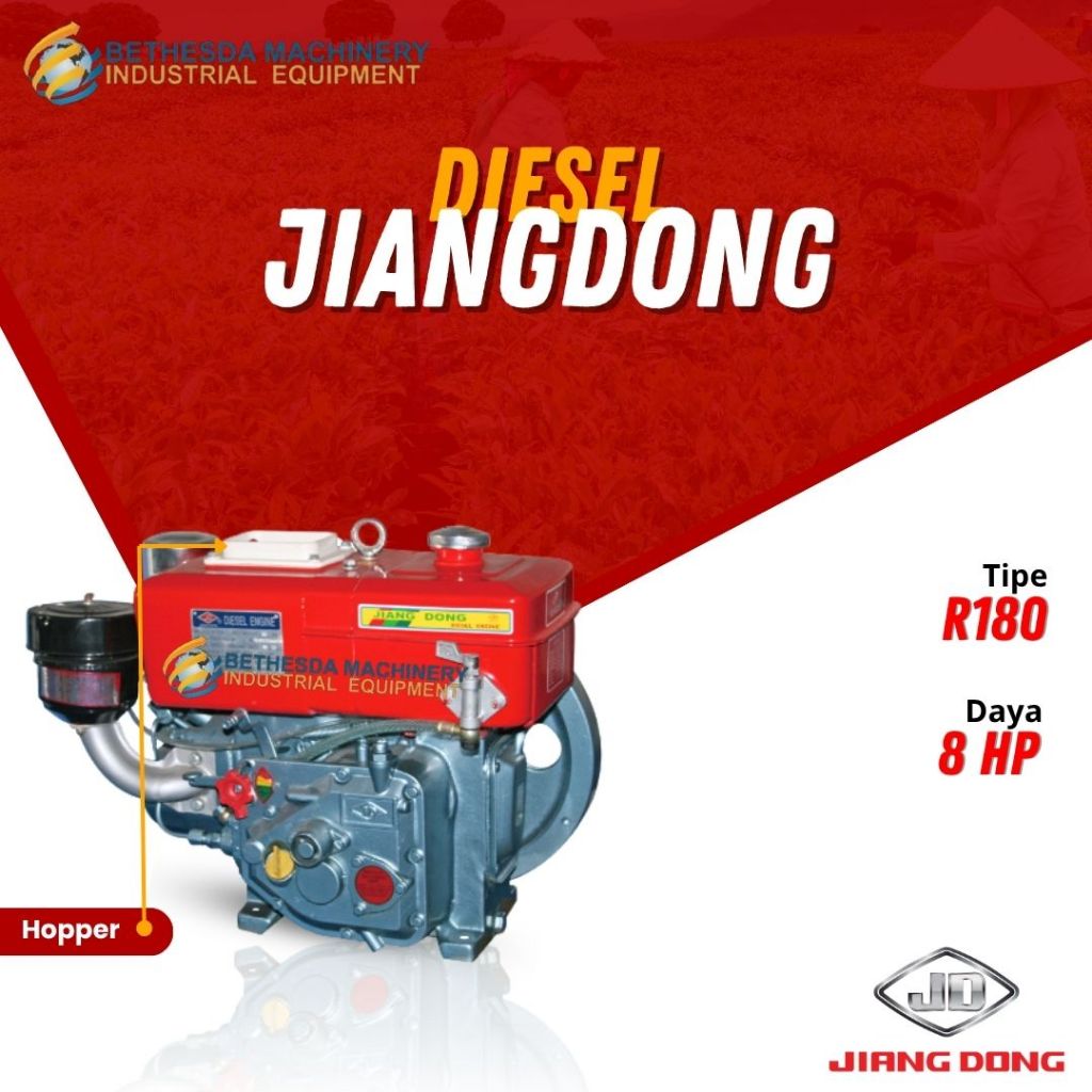 Jiangdong 10 PK R190NL Radiator Lampu Diesel Penggerak 10 HP R 190 NL