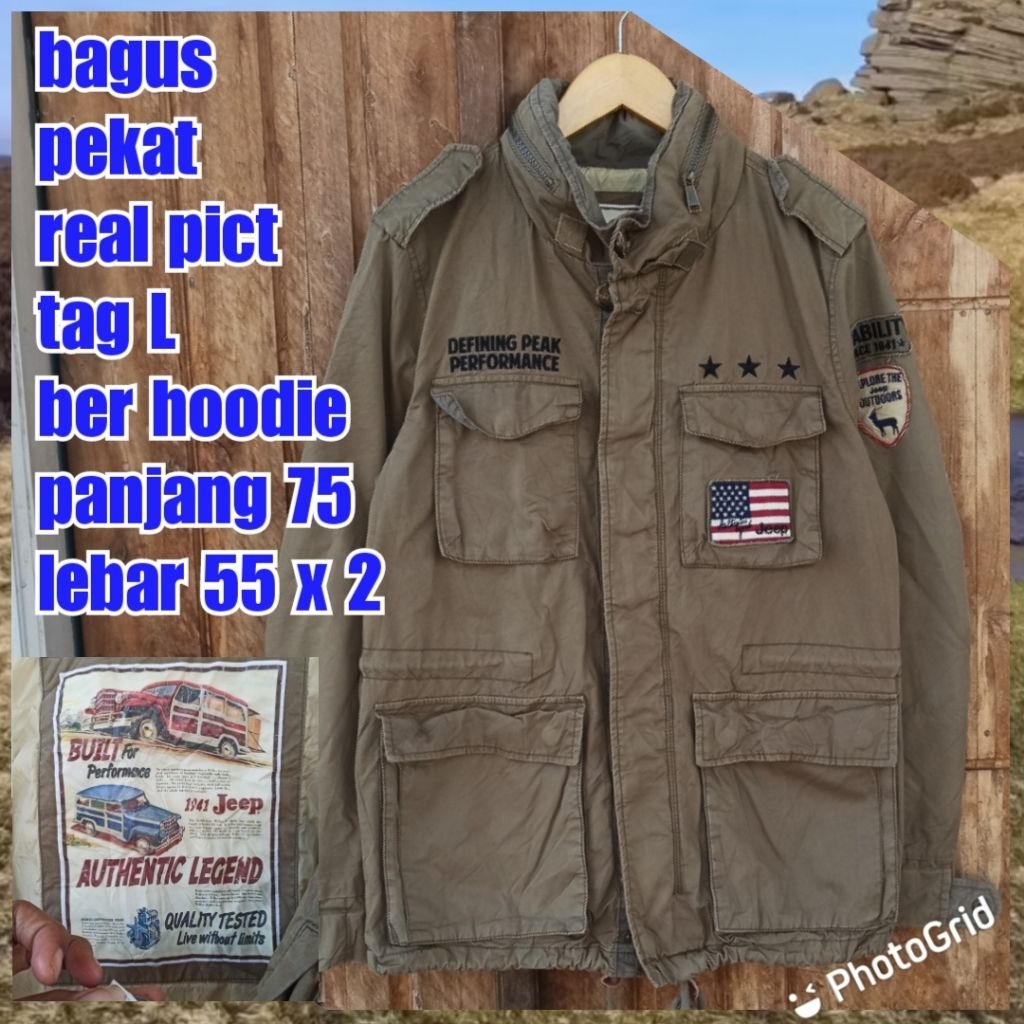 Jaket parka army military gren hijau m65 fashion jeep