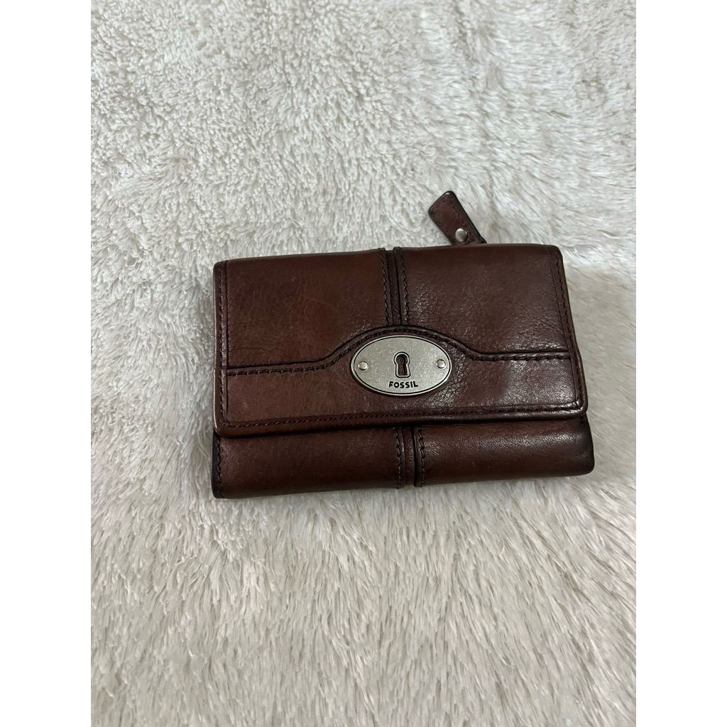dompet fo55il maddox trifold espresso preloved
