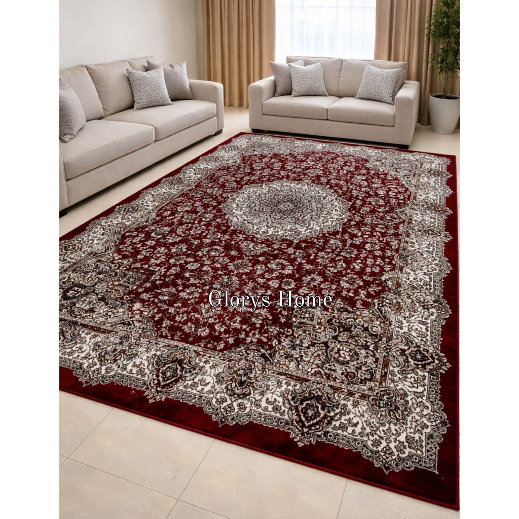 Karpet Permadani Merah Motif Turki Klasik Mewah Tebal