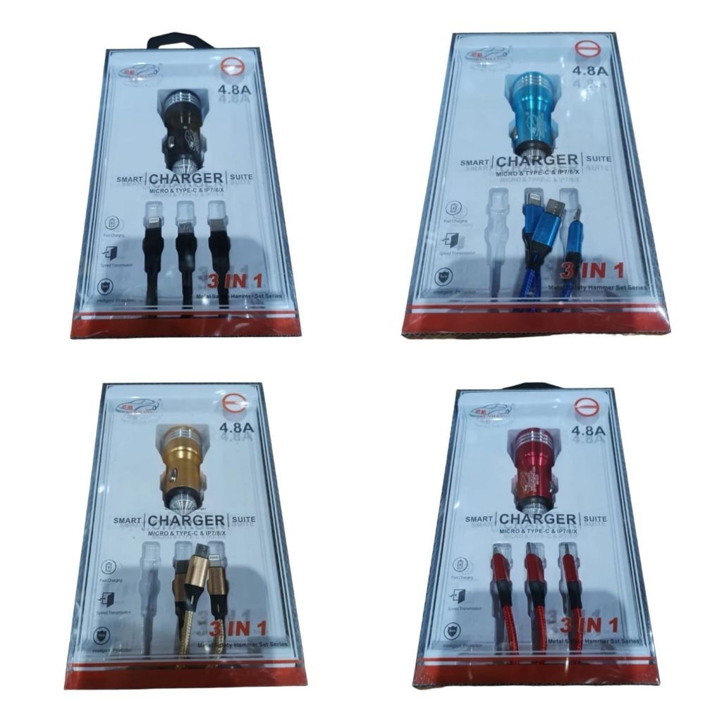 Charger Hp Mobil 12 volt kabel usb  3in1 Casan Mobil