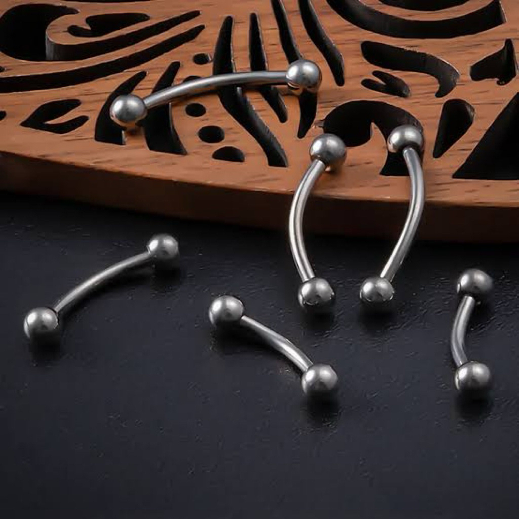 1 PCS Anting Perhiasan Tindik Alis Berulir Internal Stainless Steel Perhiasan Bibir Labret Vertikal 