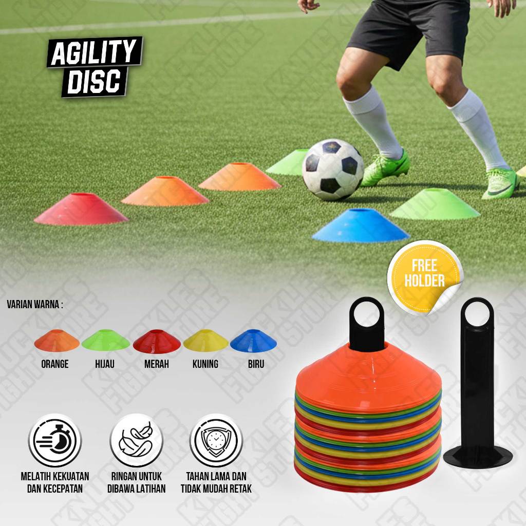 Cone Mangkok Olahraga 1 Set Cone Sepak Bola Agility Kon Mangkuk Futsal 01ACS01