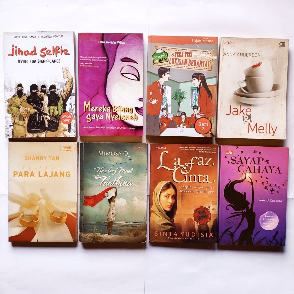 Buku Novel, JIHAD SELFIE, MEREKA BILANG SAYA NYELENEH, LUKISAN BERANTAI, Imitation, PARA LAJANG, Ker