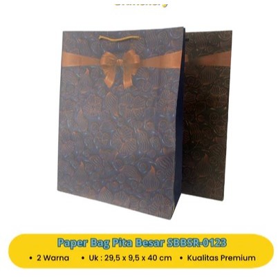 Paper Bag Pita Besar Ukuran 29,5 x 9,5 x 40cm Kertas Tebal Kokoh Tas Hampers Tas Hajatan Tas Kado