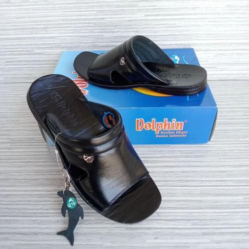 Dolphin Sandal Slide Pria Kulit Asli D.13 Classic series Sandal Pria Kulit Asli Merek Dolpin Origina
